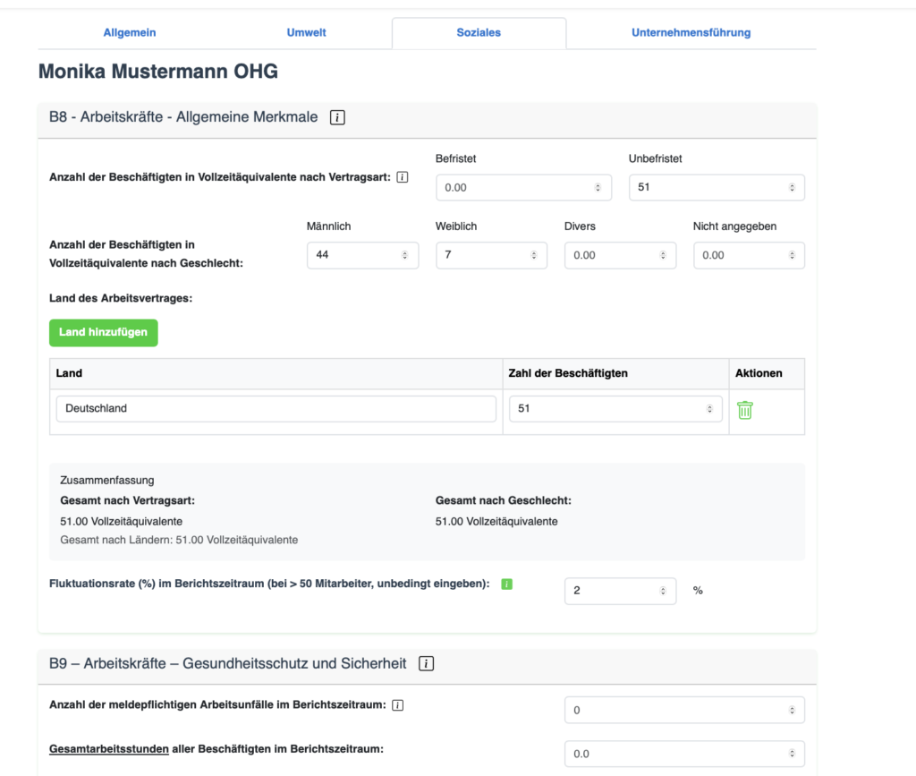 Sozialkennzahlen für VSME Standard
