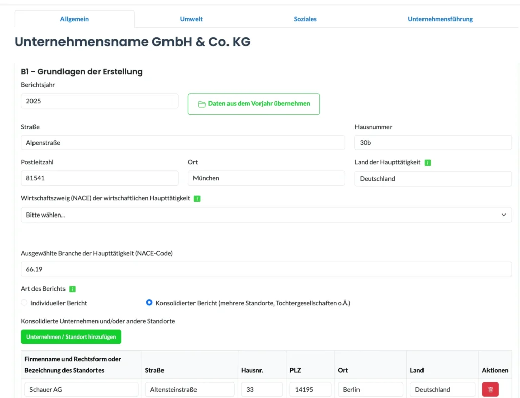 Finance 123 Dashboard with company consolitdation